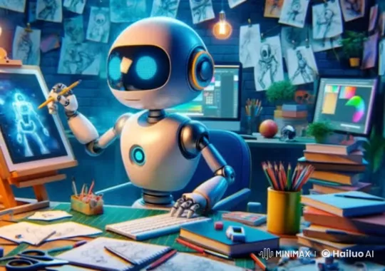 Futuristic Robot Transforms from Artist to Monster – AI Generated Video | Hailuo AI
