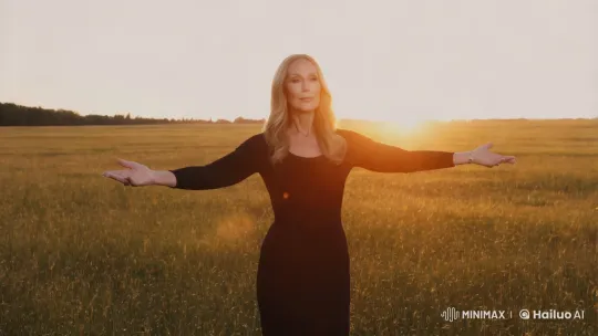Celine Dion Embraces Sunrise Serenity – AI Generated Video | Hailuo AI