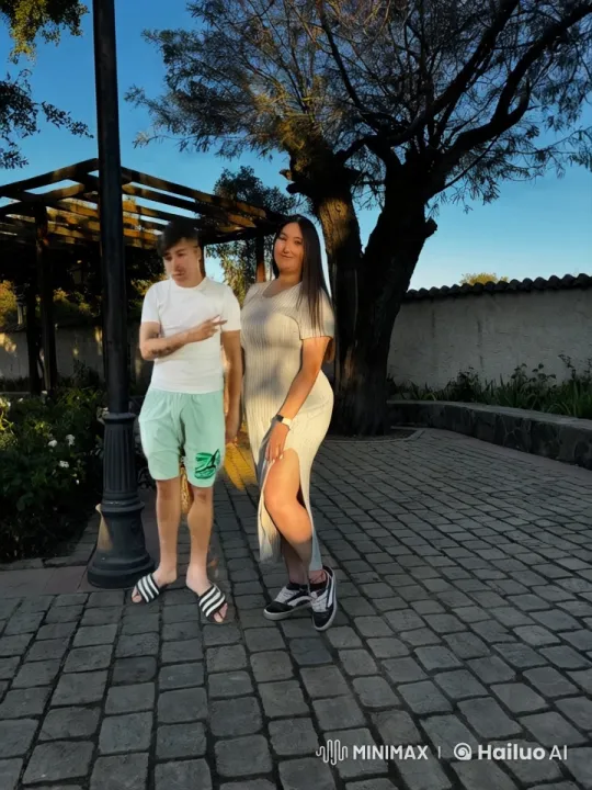 Young Couple's Intimate Moment in a Garden Setting – AI Generated Video | Hailuo AI