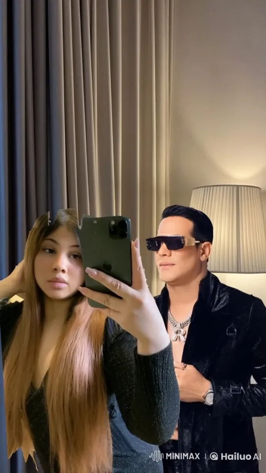 Couple Taking Selfie, Embracing in Warmly Lit Room – AI Generated Video | Hailuo AI