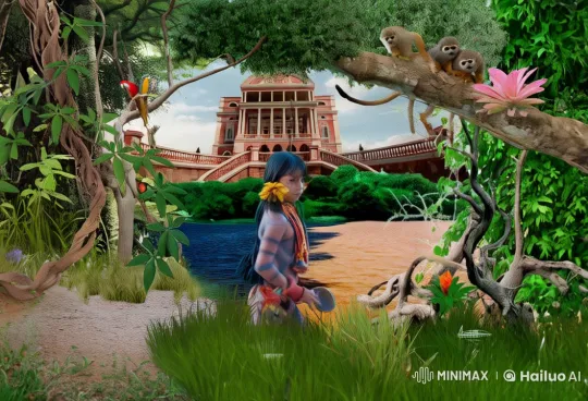Mysterious Brazilian Woman Walks Through Misty Forest – AI Generated Video | Hailuo AI