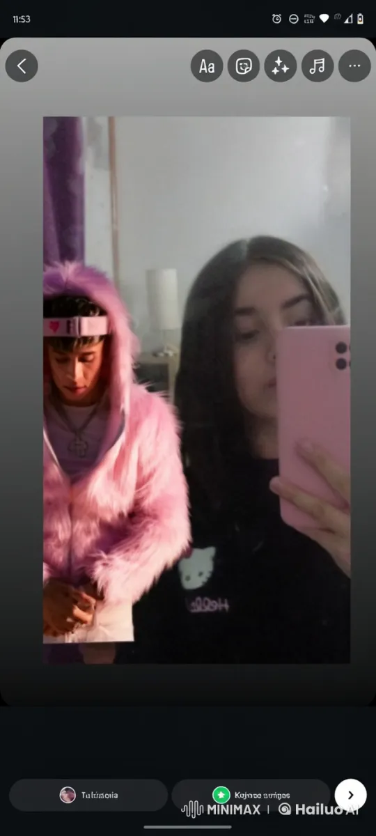 Affectionate Mirror Selfie of Two Individuals – AI Generated Video | Hailuo AI