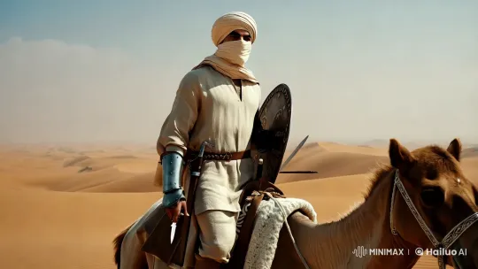 Aesthetic Knight in Pristine Desert Armor – AI Generated Video | Hailuo AI