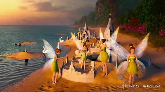 Fairies Craft Palaces Amidst Looming Threat in Cinematic Masterpiece – AI Generated Video | Hailuo AI