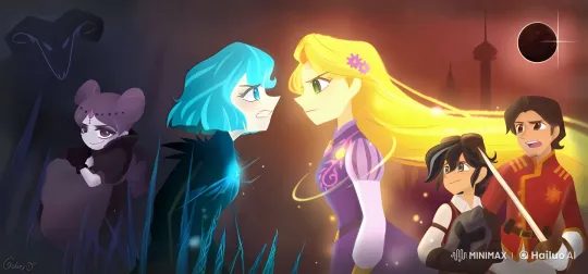 Live2D Animation: Intense Female Standoff with Magical Ambiance – AI Generated Video | Hailuo AI