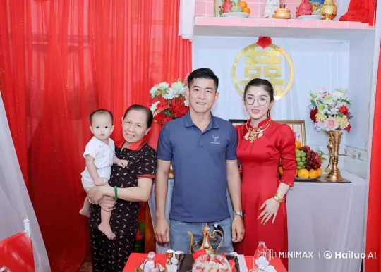 Family Performs Impressive Kung Fu in Festive Setting – AI Generated Video | Hailuo AI