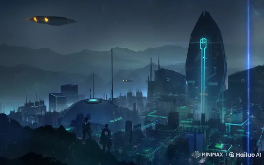 Futuristic AI-Governed Cityscape Illuminated by Neon Lights – AI Generated Video | Hailuo AI