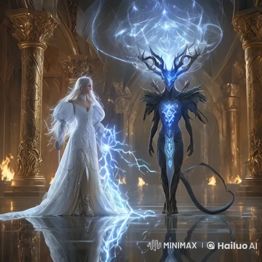 Mystical Beings Displaying Powers in Opulent Hall – AI Generated Video | Hailuo AI