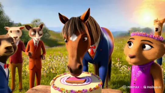 Animals in Party Attire Celebrate at Meadow Gathering – AI Generated Video | Hailuo AI