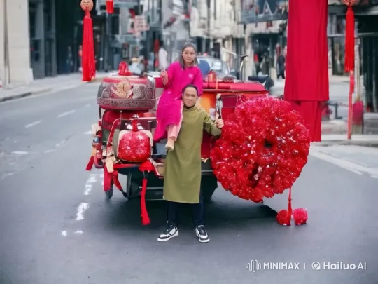 Traditional Kung Fu Display in Festive City Setting – AI Generated Video | Hailuo AI