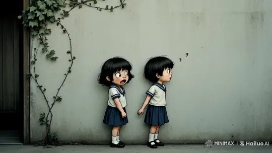 Two Frightened Girls Run from Danger in Cartoon Style – AI Generated Video | Hailuo AI