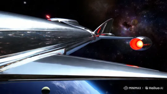 Retro-Futuristic Spaceship in Cosmic 1950s Style – AI Generated Video | Hailuo AI