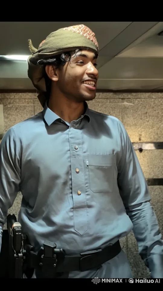 Man in Hallway Contemplates with Cigarette – AI Generated Video | Hailuo AI