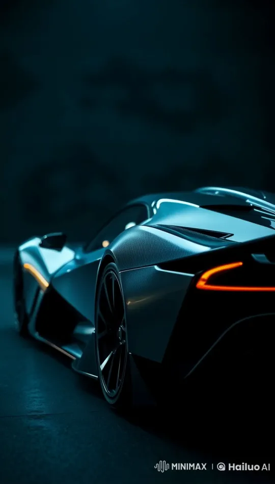 Ultra-Modern Sports Car Showcased in 4K Slow Motion Detail – AI Generated Video | Hailuo AI