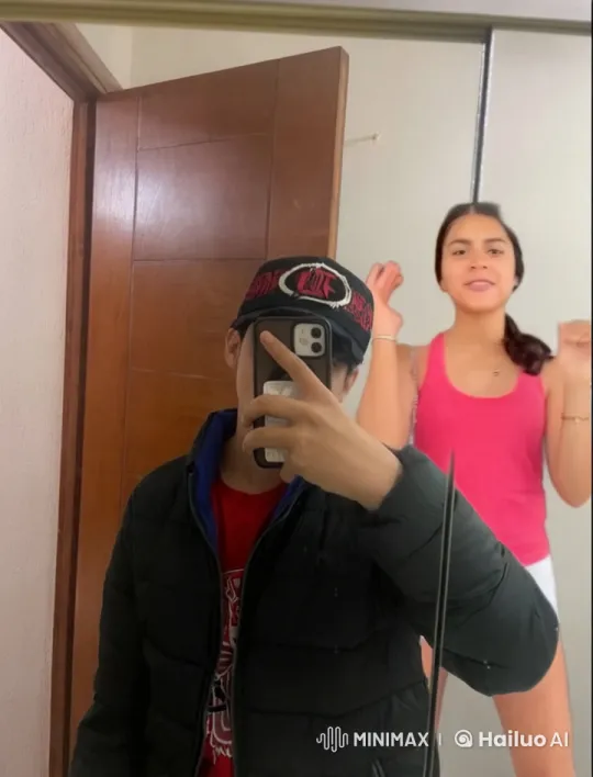 Affectionate Mirror Selfie with Loved One – AI Generated Video | Hailuo AI