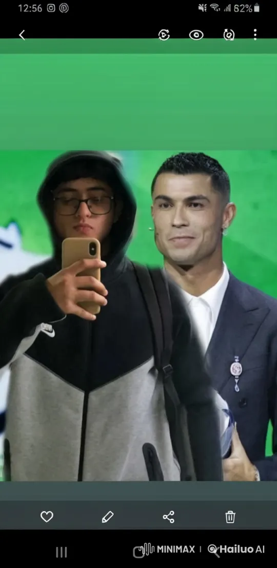 Young Man Takes Selfie, Embraces Man in Suit – AI Generated Video | Hailuo AI