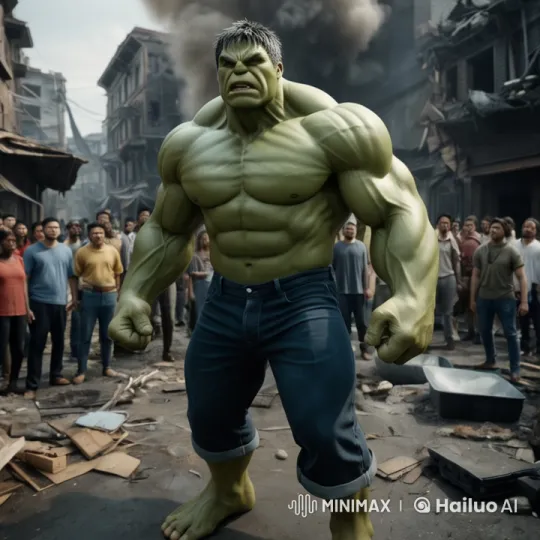 Hulk Inspires Amidst Disaster in Live2D Animation – AI Generated Video | Hailuo AI