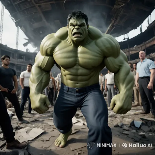 Hulk Inspires Resilience Amidst Disaster in Live2D Animation – AI Generated Video | Hailuo AI