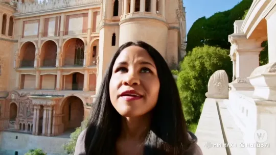 Woman Climbs Historic Escorial of San Lorenzo – AI Generated Video | Hailuo AI