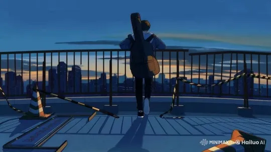 Contemplative Rooftop Scene at Dusk – AI Generated Video | Hailuo AI