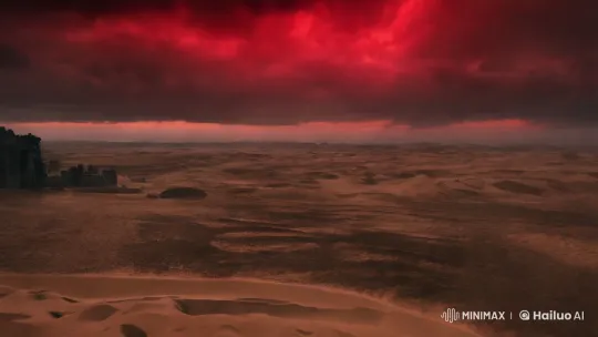 Desolate Desert: Home to a Fiery Demonic Beast – AI Generated Video | Hailuo AI