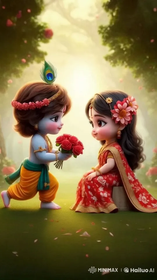 Child Offers Roses Amidst Enchanted Forest Scene – AI Generated Video | Hailuo AI