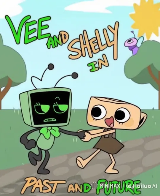 Yellow Shell and Green TV Romantic Encounter – AI Generated Video | Hailuo AI