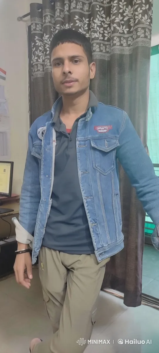 Young Man in Casual Pose in a Room with Leafy Curtain – AI Generated Video | Hailuo AI