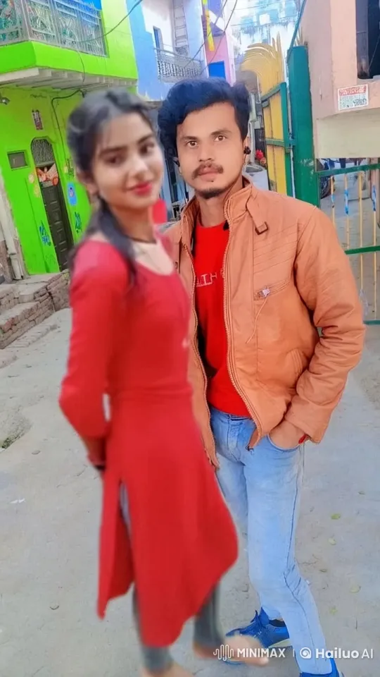 Young Couple Shares Intimate Kiss in Colorful Alley – AI Generated Video | Hailuo AI