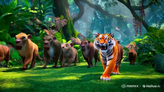 Exotic Animals Parade in Dreamy Jungle Setting – AI Generated Video | Hailuo AI