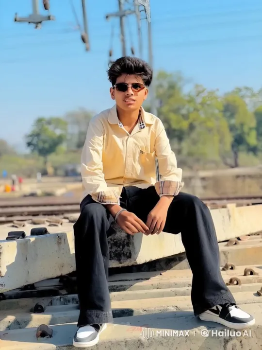 Young Man Relaxing on Railway Amidst Mountain Scenery – AI Generated Video | Hailuo AI