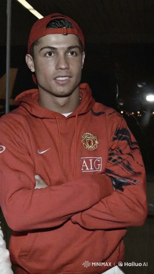 Man Utd Fan Smokes Leisurely in Dimly Lit Indoor Scene – AI Generated Video | Hailuo AI