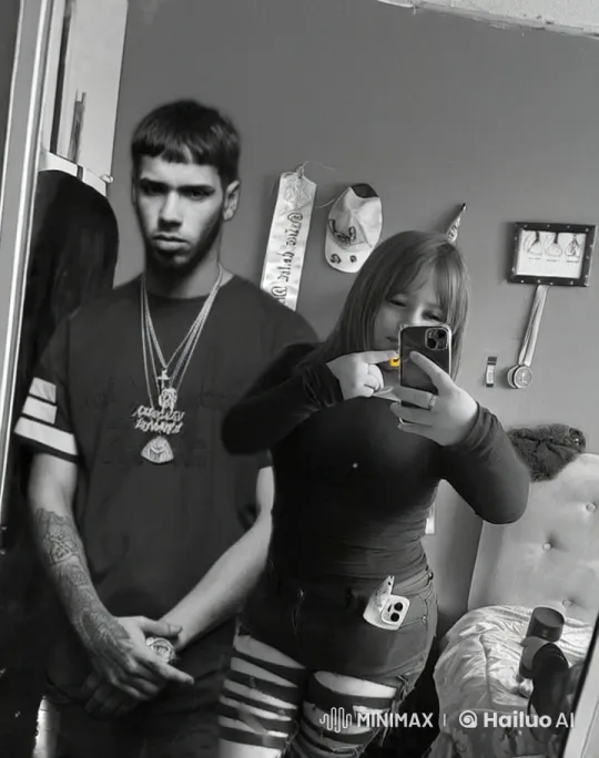 Affectionate Couple Captures Sweet Mirror Selfie – AI Generated Video | Hailuo AI