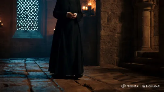 Monastery Shadows: A Nun's Silent Struggle – AI Generated Video | Hailuo AI