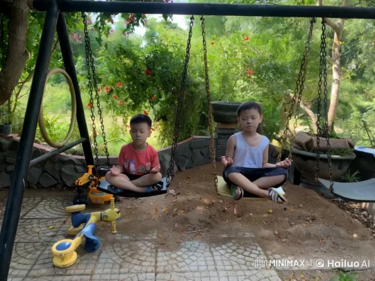 Peaceful Meditation to Playful Kung Fu in Garden – AI Generated Video | Hailuo AI