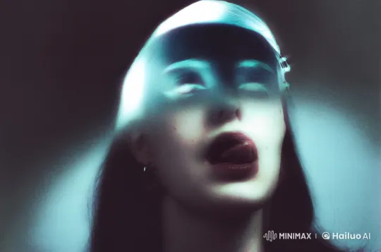 Woman Adorns Fur-Lined Jacket in Serene Blue Light – AI Generated Video | Hailuo AI