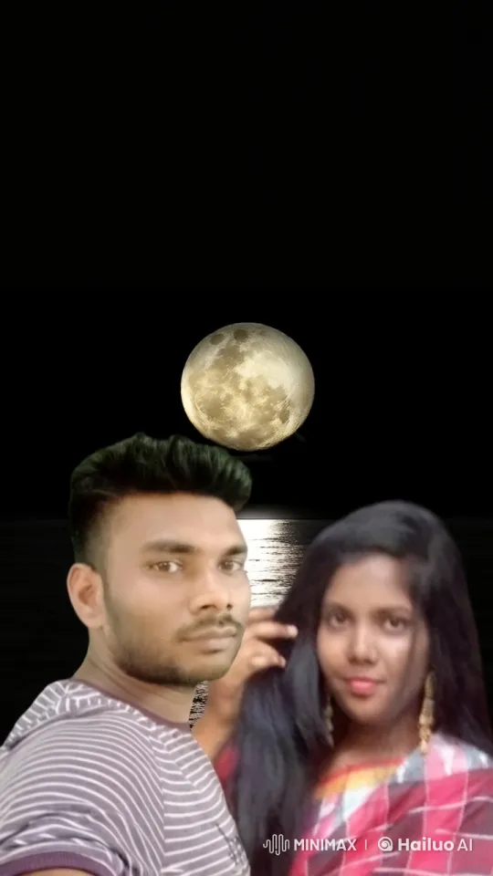 Couple's Romantic Kiss Under Moonlit Night Sky – AI Generated Video | Hailuo AI