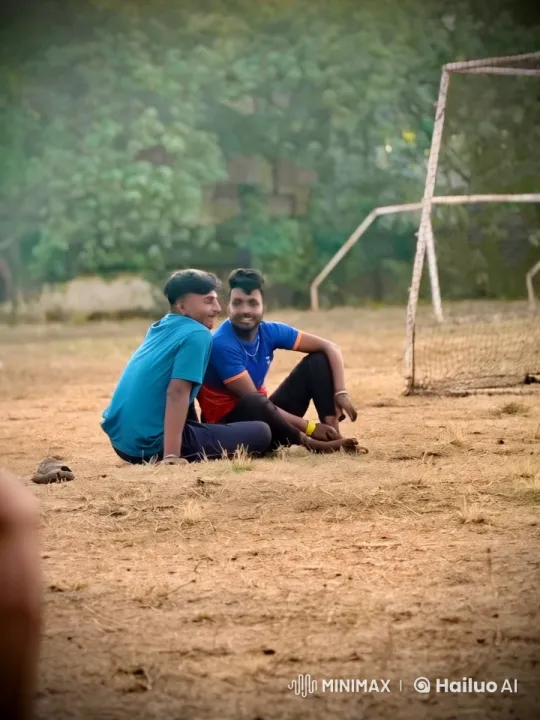Young Men Share Affectionate Moment in Serene Outdoor Setting – AI Generated Video | Hailuo AI