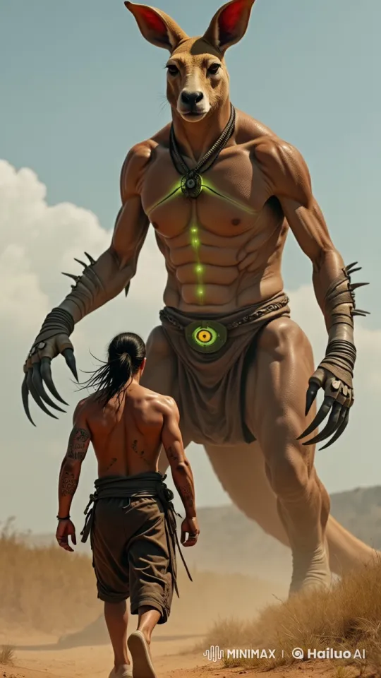Muscular Kangaroo vs. Warrior: Intense Live2D Combat – AI Generated Video | Hailuo AI