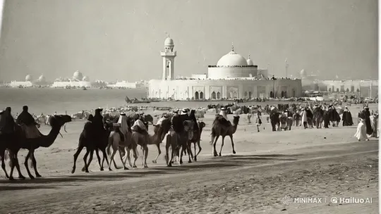1870s Hajj/Umrah: Vintage Camel & Horse Caravan Journey – AI Generated Video | Hailuo AI