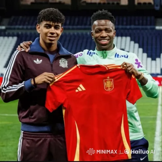 Friends Share Affectionate Moment with Spain Jersey – AI Generated Video | Hailuo AI