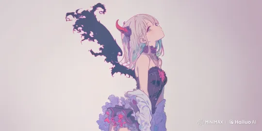 Ethereal Demon Girl in Live2D Animation – AI Generated Video | Hailuo AI
