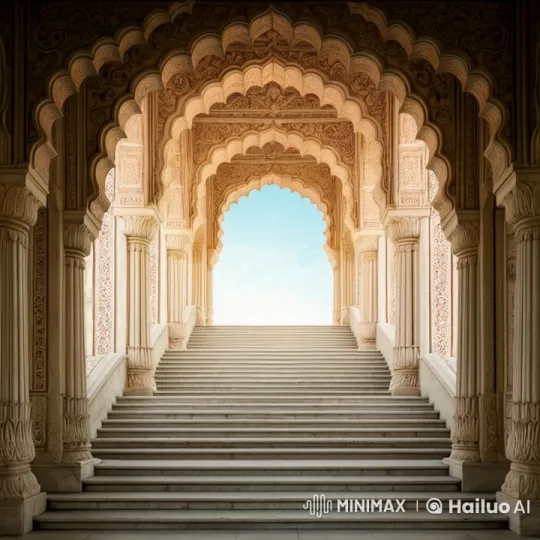 Goddess Saraswati's Graceful Descent with Veena – AI Generated Video | Hailuo AI