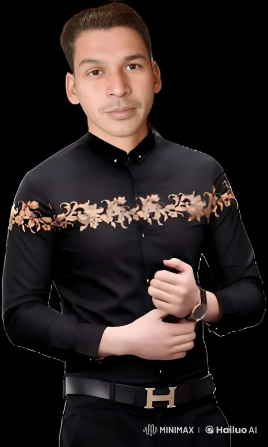 Stylish Man Showcases Gold-Floral Attire in Live2D Animation – AI Generated Video | Hailuo AI