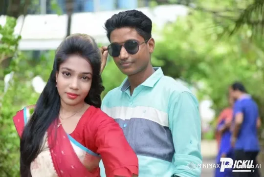 Couple Shares Intimate Moment in Lush Green Setting – AI Generated Video | Hailuo AI