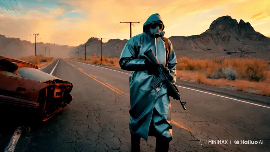 Post-Apocalyptic Wanderer in Desolate Landscape – AI Generated Video | Hailuo AI