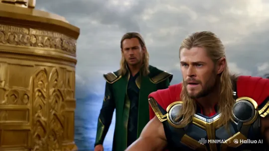 Thor Grips Mjolnir Amidst Lightning in Asgard's Grand Halls – AI Generated Video | Hailuo AI