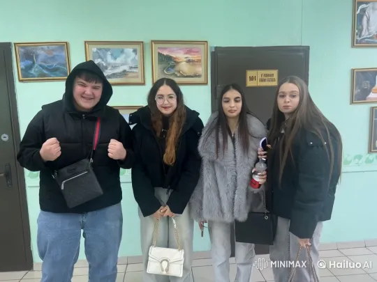 Group of Friends Joyfully Jumping in School Hallway – AI Generated Video | Hailuo AI