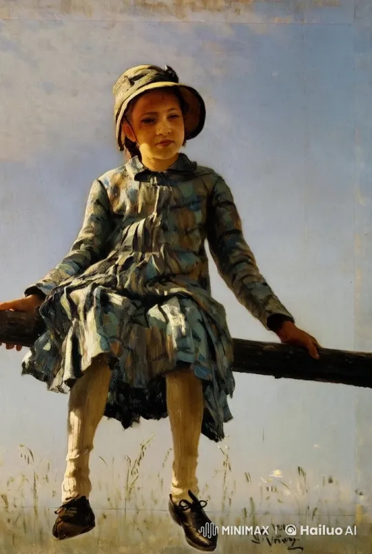 Young Girl Waves Gently in Serene Outdoor Scene – AI Generated Video | Hailuo AI
