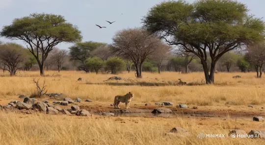 Drought-Stricken African Savanna: Struggle for Survival – AI Generated Video | Hailuo AI